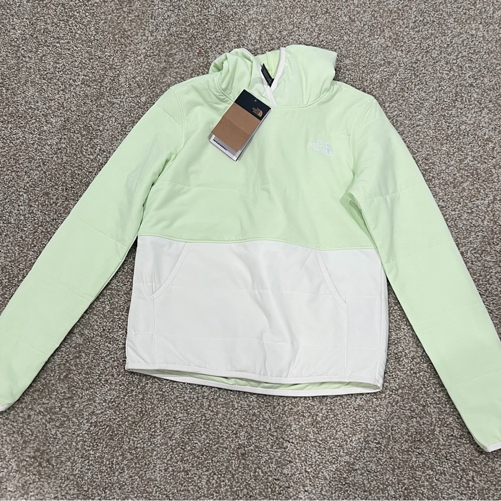 The North Face Light Green and White Hoodie
